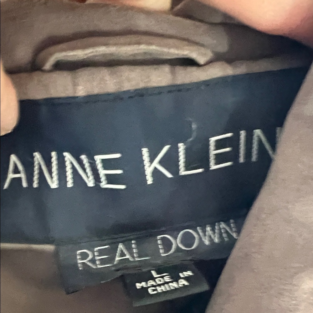 Anne Klein II, real down, Brown Hooded Jacket with Faux Fur Trim - Picture 2 of 11